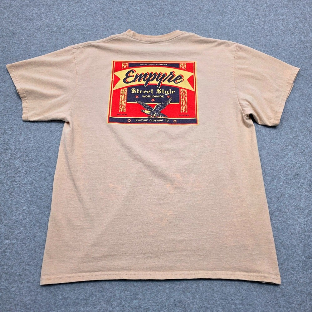 EMPYRE Men's Large Peach‎ Graphic T-Shirt Street Style Eagle Logo Short Sleeve - Picture 3 of 11